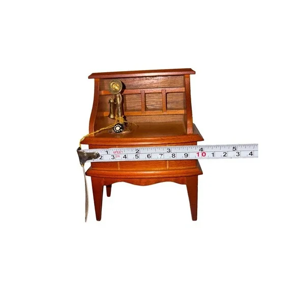 George Good Corp MCM Miniature Mail Desk Wooden Music Box "Hello Dolly" Trinket - Picture 11 of 11